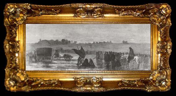 framed  Forbes, Edwin Union Forces,2nd Bull Run,Retreat of the Army of the Rappahannock August 28, ta009-2